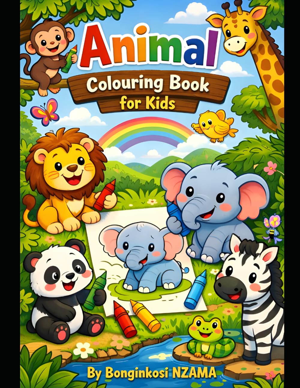 Animals colouring book for kids: Fun and Easy Animal Colouring Adventures for creative kids