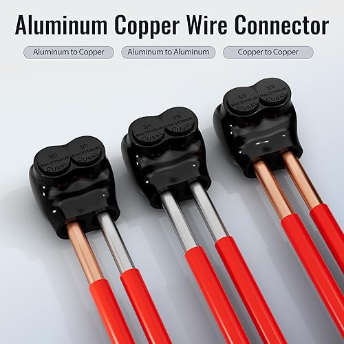 Miniatura 9 de Conector multigrifo aislado de 2 puertos 4-14 AWG de aluminio a cobre, conectores de alambre de aluminio de entrada de un solo lado, hexagonal Allen