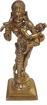 Aakrati Devyom Devyom Brass Idol Krishna Yashoda Damodar Leela Ma Yashodha with Baby Krishn Rare Statue 12409