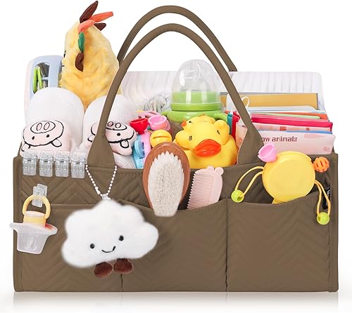 Skycase Organizador grande de pañales, organizadores de bebé y almacenamiento para artículos esenciales para recién nacidos, cesta de almacenamiento