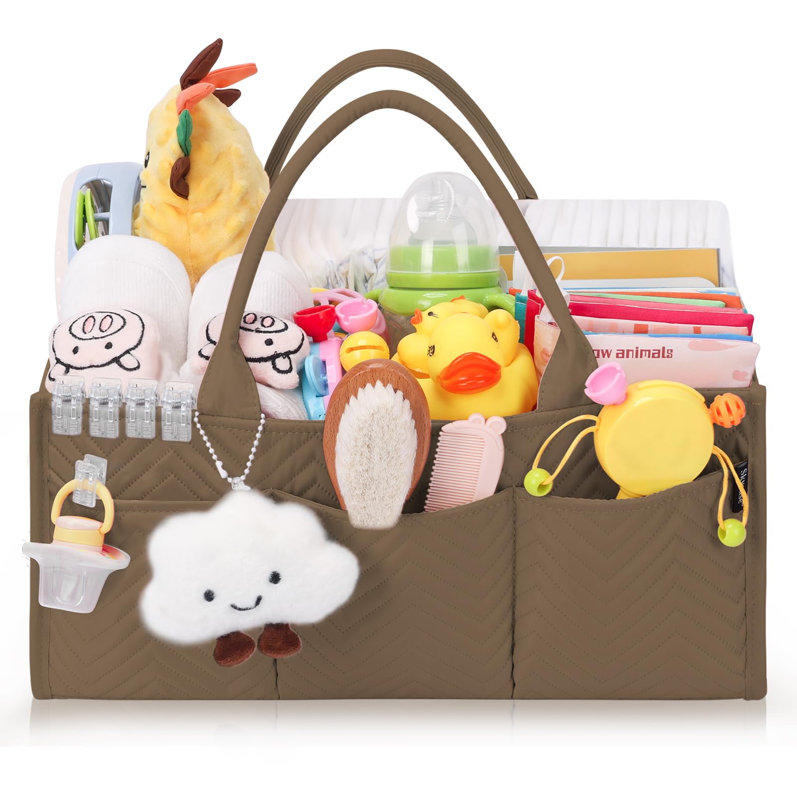 Skycase Large Diaper Caddy Organizer, Baby Organizers and Storage for Newborn Essentials Must Haves, Nursery Storage Basket for Baby Shower Gifts,