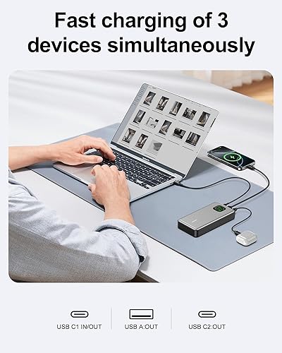 Miniatura 5 de Banco de energía de 65 W, cargador portátil USB C esencial de viaje de 25000 mAh, batería de carga rápida total de 100 W para MacBook Dell XPS iPad