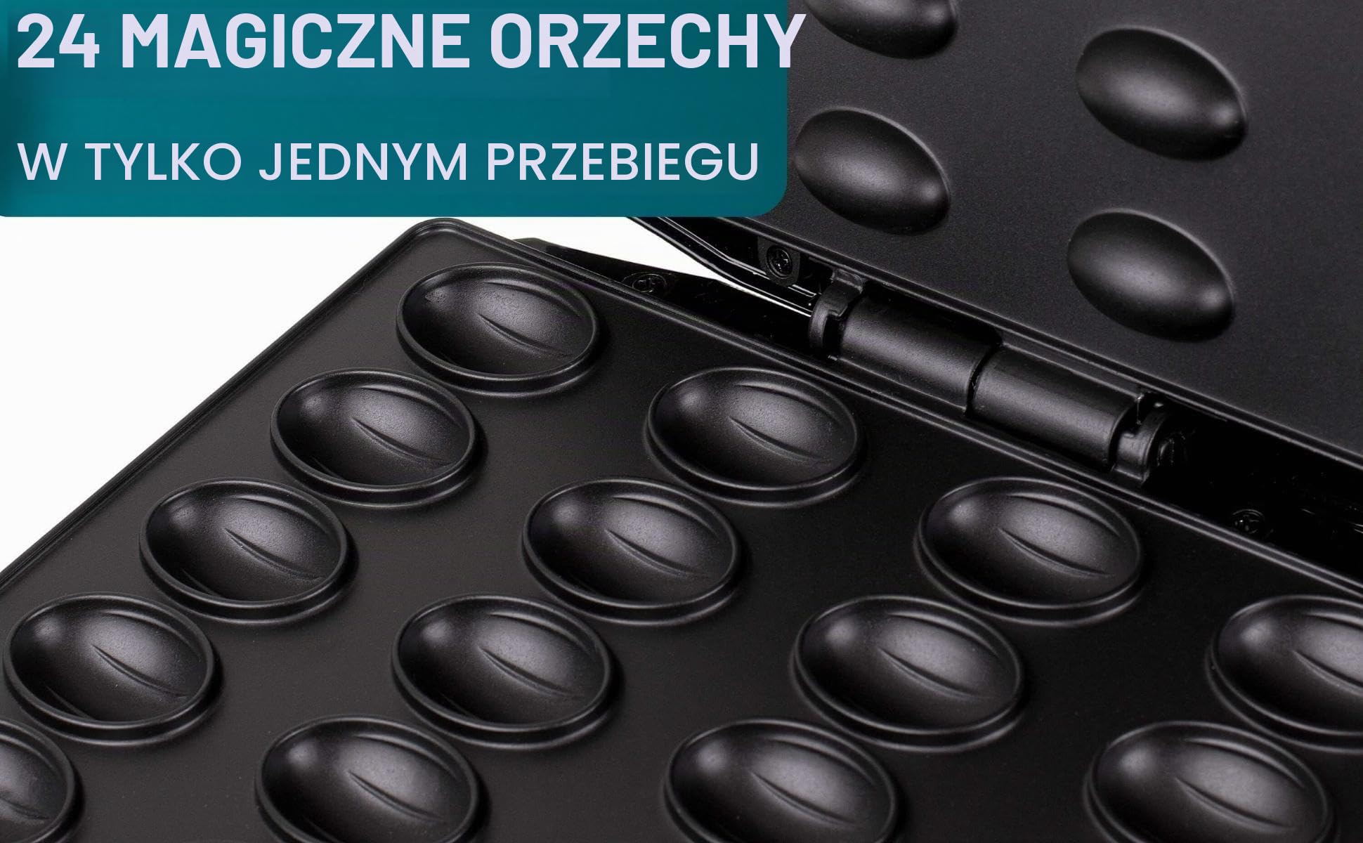 Forma na gofry w kształcie orzecha włoskiego, uchwyty Cool Touch, 1400 W, powłoka nieprzywierająca, gofrownica, magiczne orzechy, Oreschki (kremowa biel)