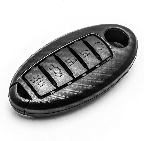 Miniatura 8 de Xotic Tech - Carcasa para llavero de plástico ABS con patrón de fibra de carbono, color negro mate, compatible con Nissan Titan Altima GT-R 370Z,