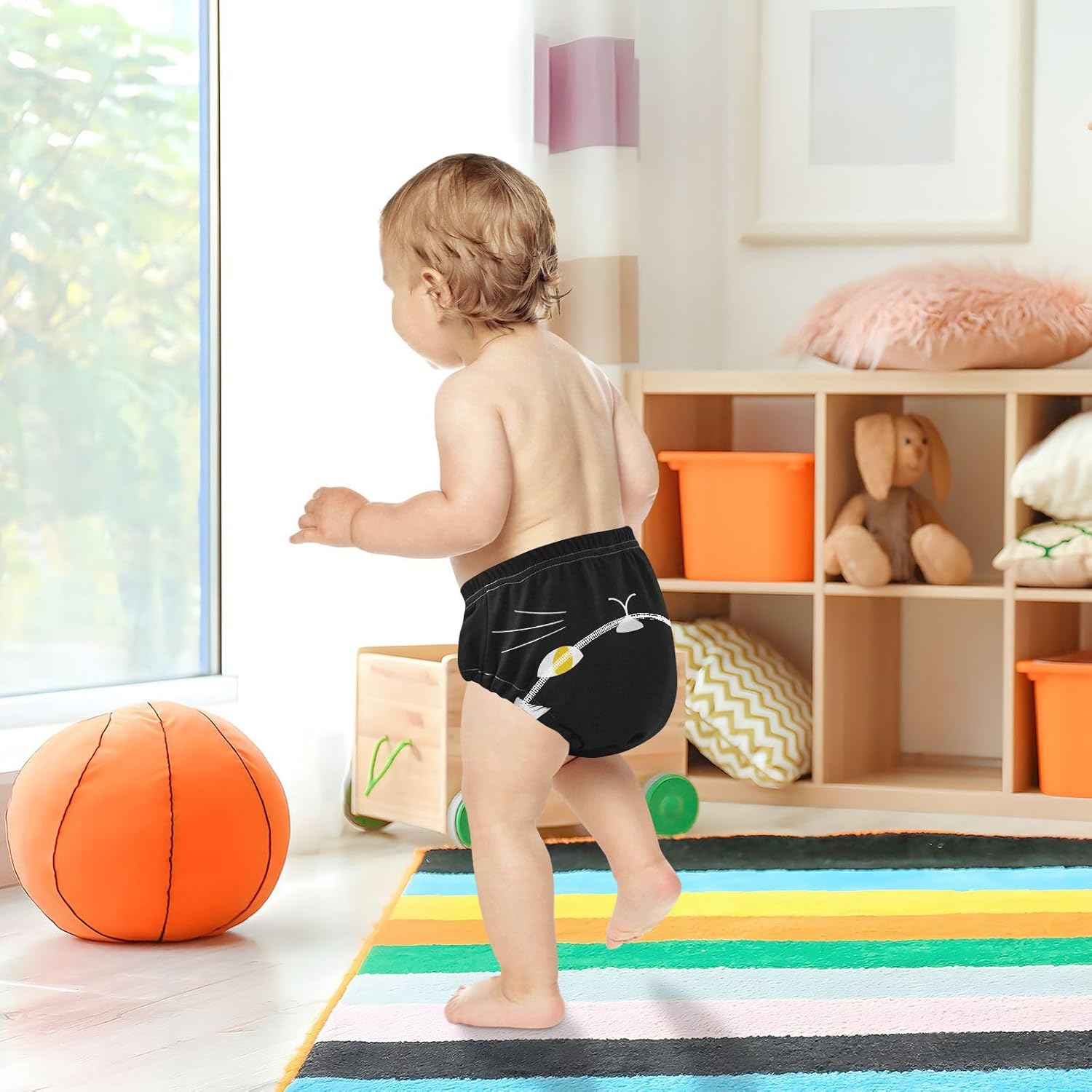 Baby Potty Training Underwear Set Soft Cotton Overnight Training Pants Under Garment for Kids 3T Cute Cartoon Cat Eyes Black