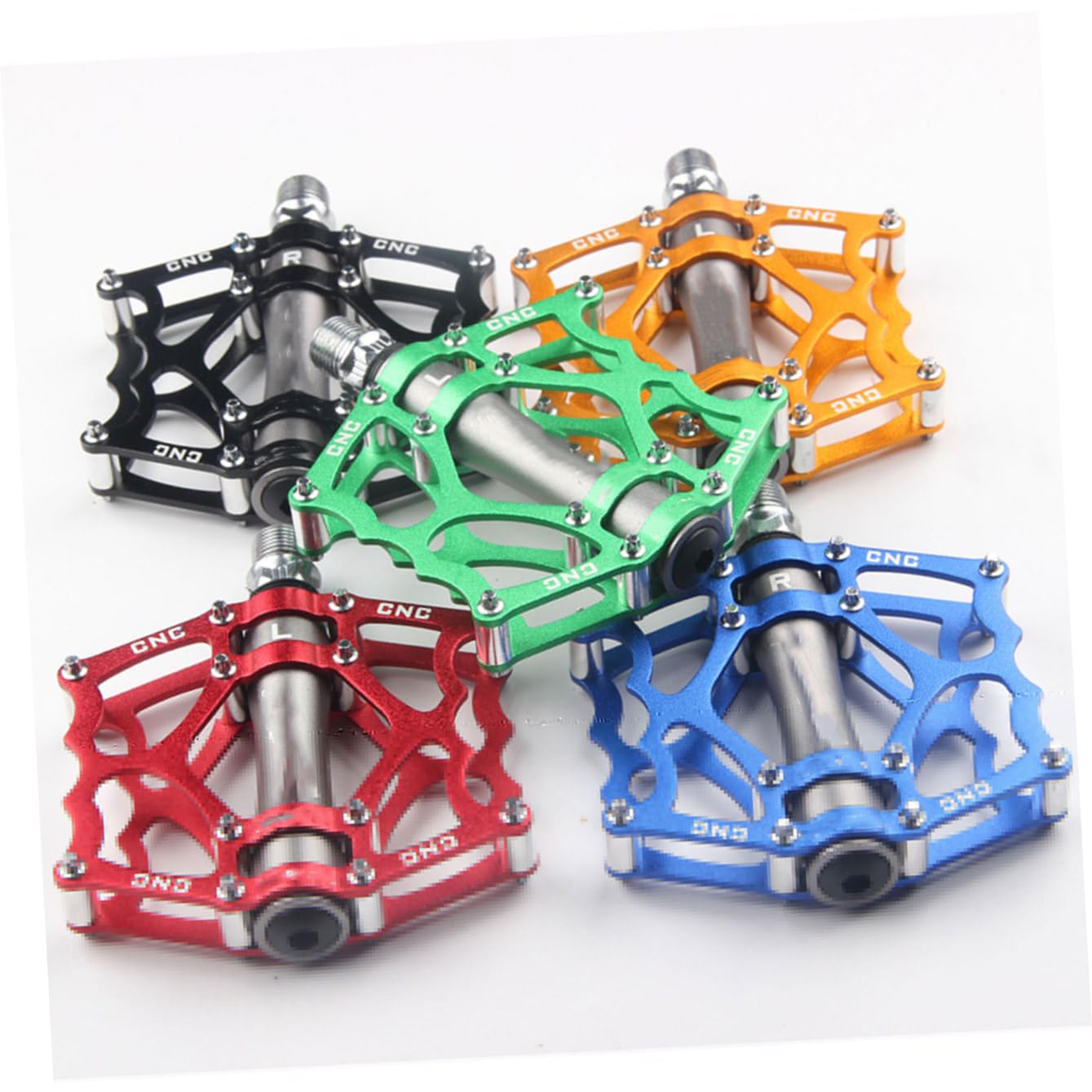 INOOMP pedale per bici da ciclismo in lega di alluminio accessori per biciclette pedali della bicicletta pedali a manovella pedale del cuscinetto pedale della bici da ciclismo Blue
