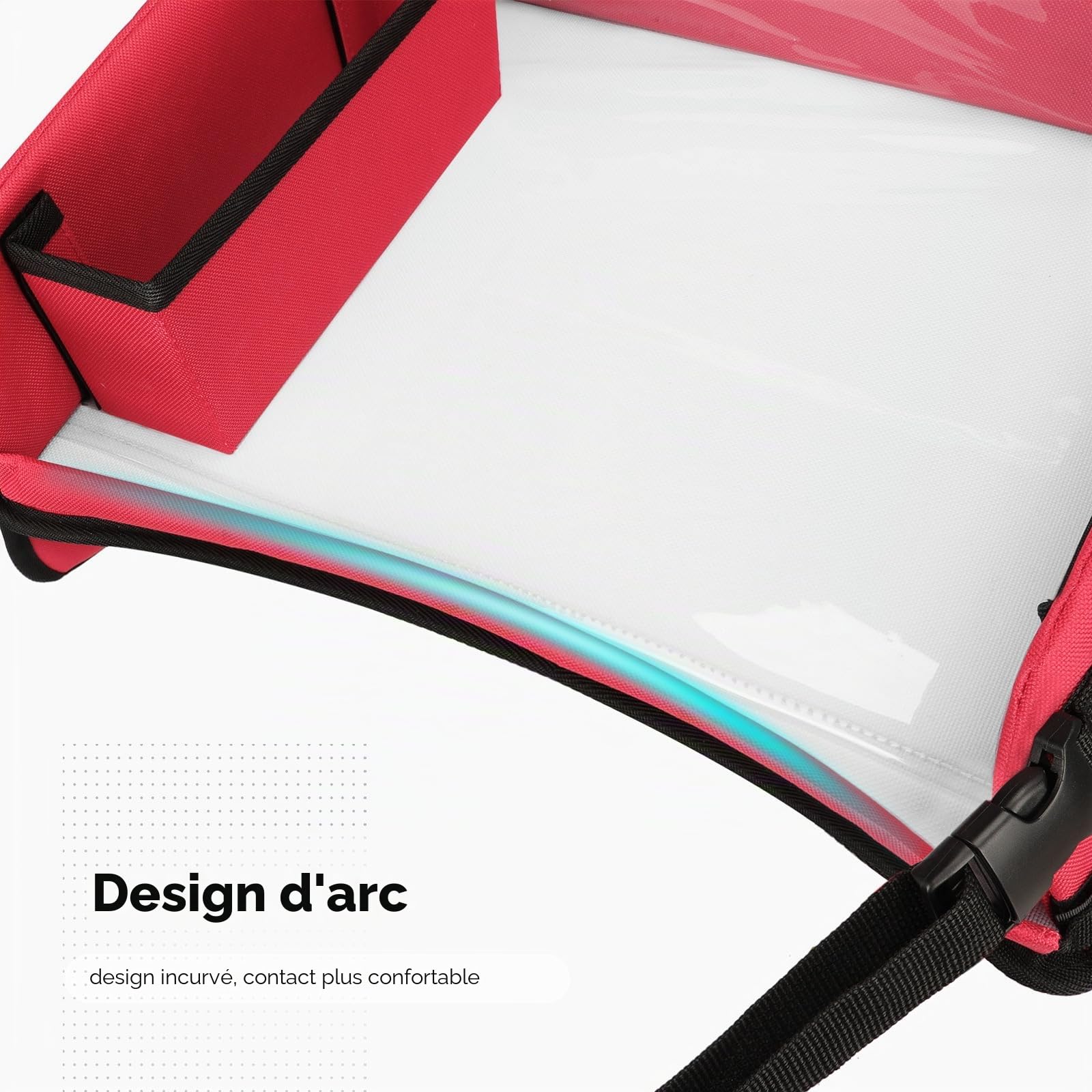YOOFAN Plateau de Voyage Enfant Voiture - Plateau de Dessin et de Jeu Polyvalent avec Fenêtre pour iPad, 6 Stylos de Couleur, Carton Amovible et 4 Poches pour Livres et plus