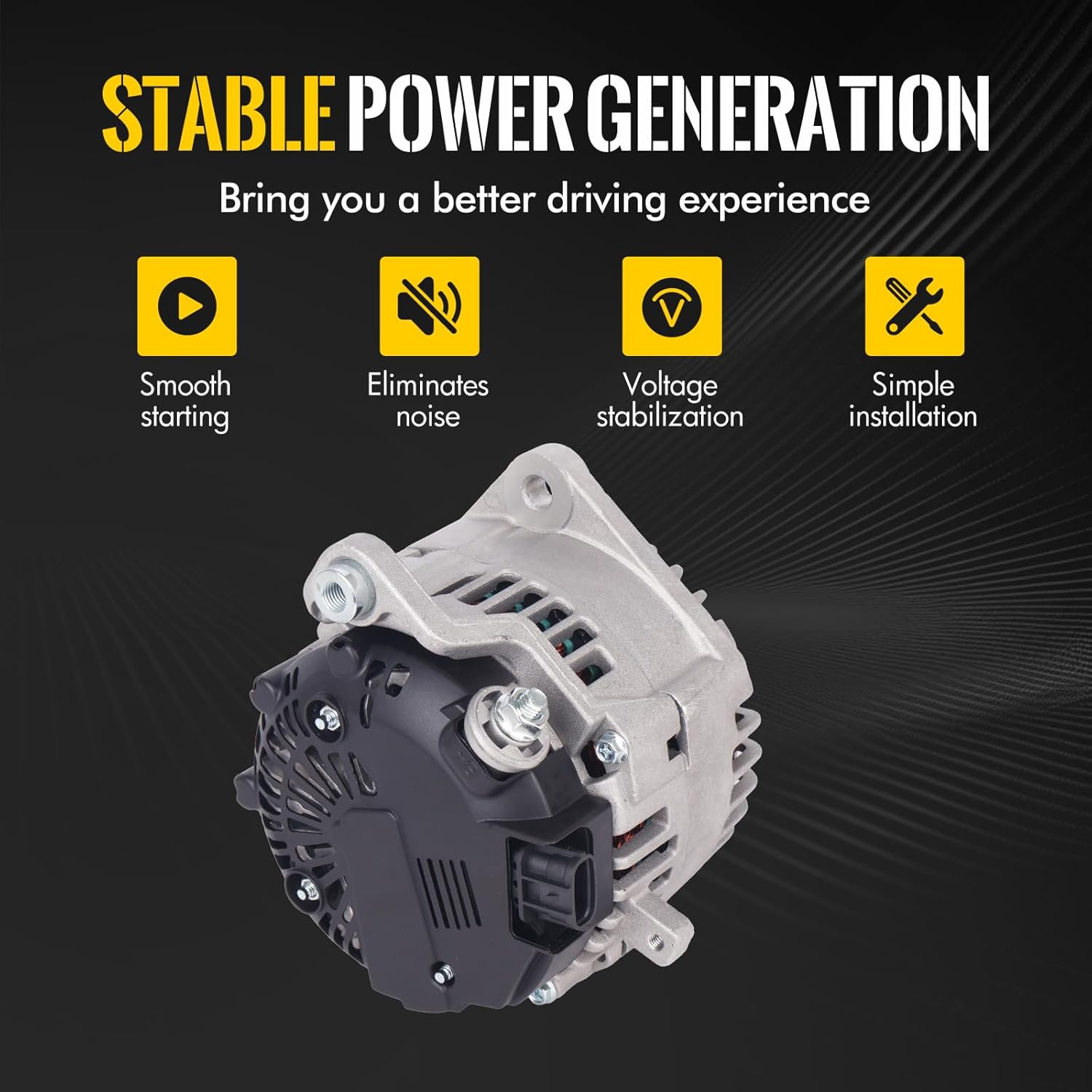 KUSATEC Alternator Fit for Nissan Frontier 2008-2019, Pathfinder 2008-2012, Armada 2007-2015, Titan 2008-2015, INFINITI QX56 2008-2010, 12V 130A CW 7-Groove Pulley