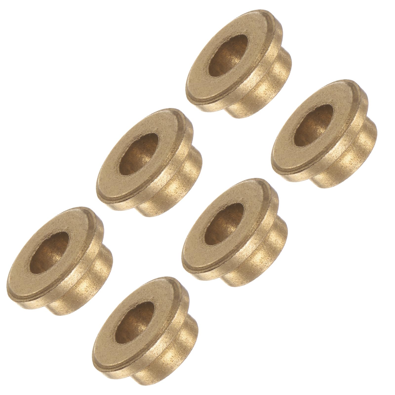 QUARKZMAN 6 Stück Flanschlagerbuchsen – 8mm Bohrung, 12mm AD, 15mm Länge, 2mm Flanschdicke, Selbstschmierende Bronze-Gleitlager Für Industrieanlagen