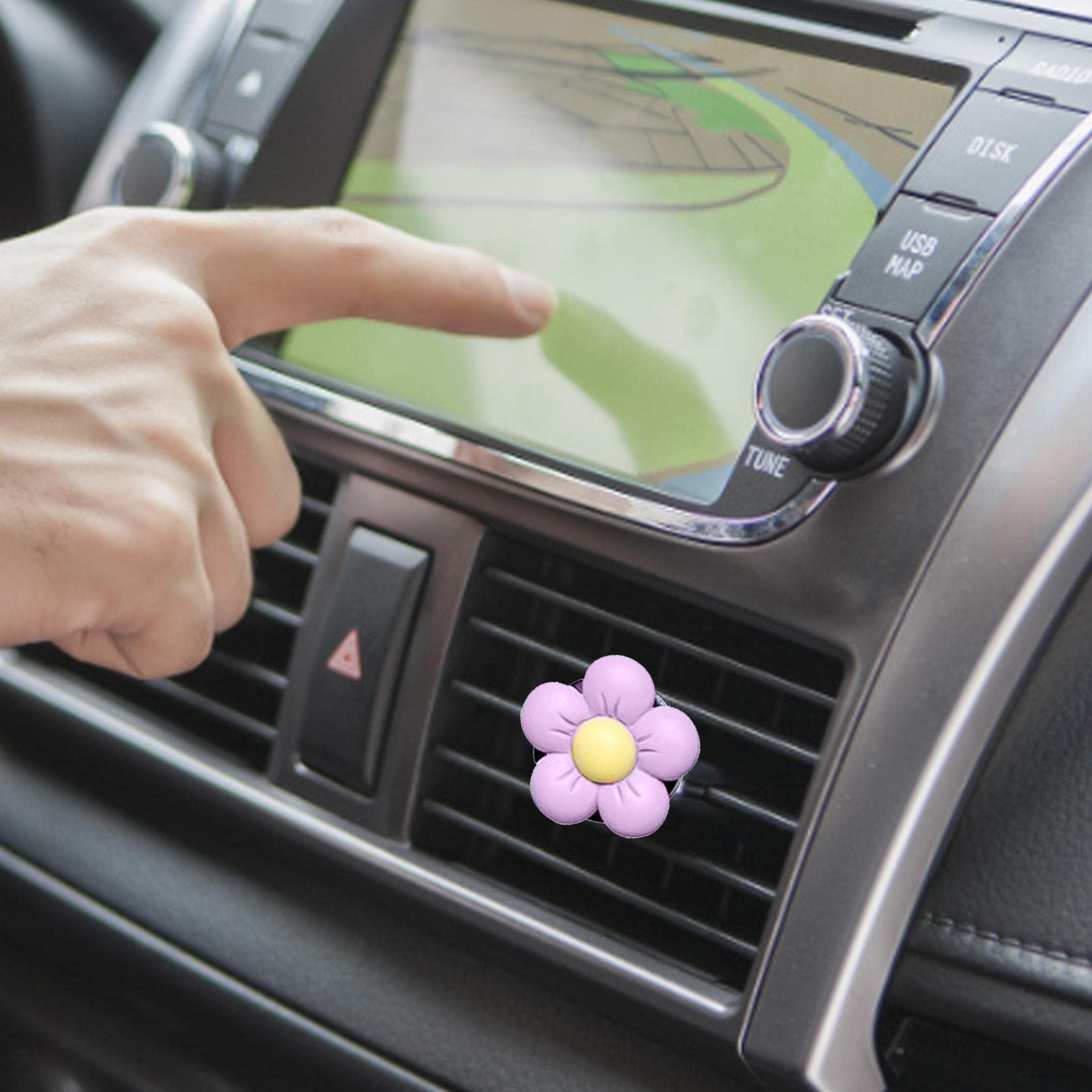 10 Clip Deodorante Per Auto A Forma Di Margherita - Profumatore Per Sfiato - Foto 8