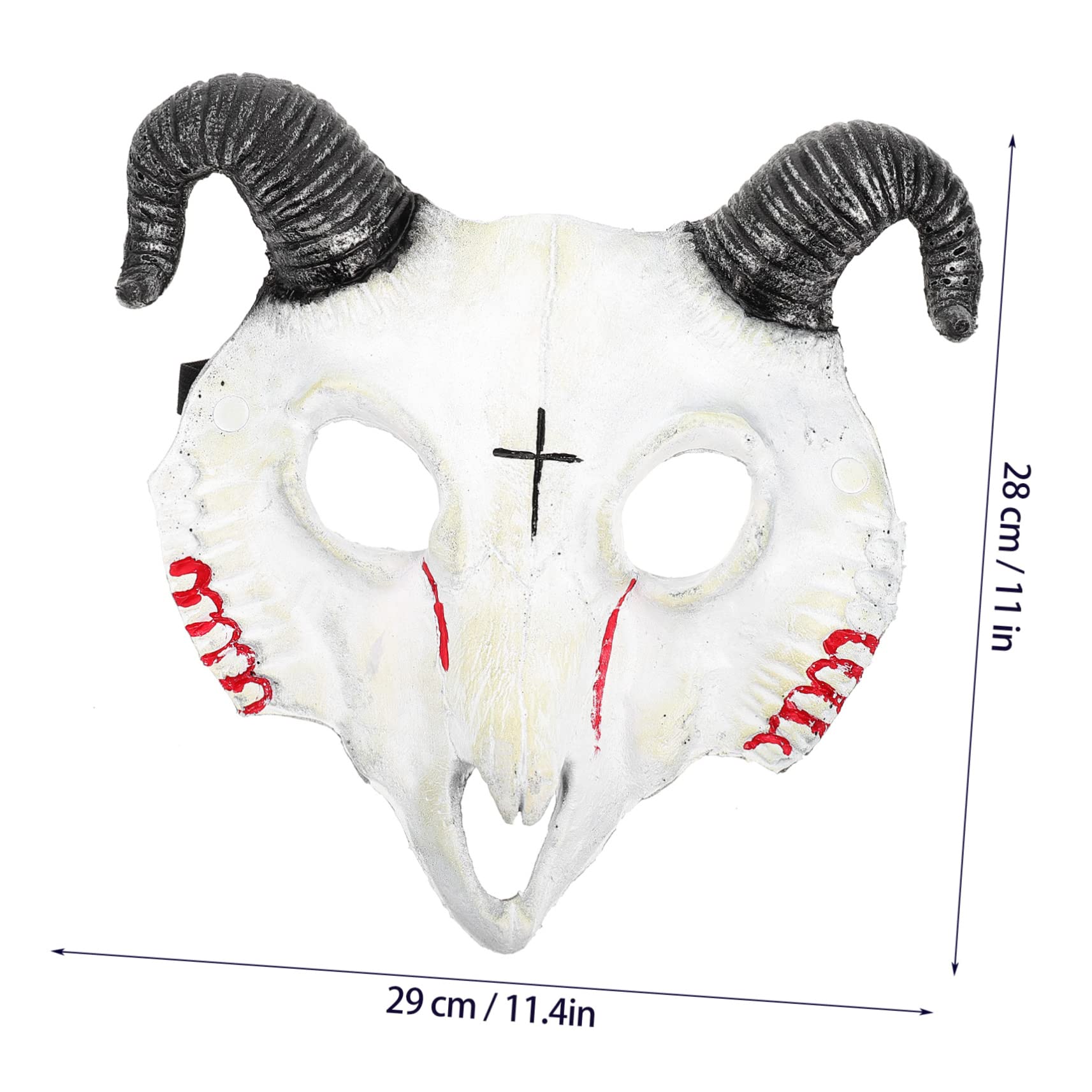 Veemoon Halloween Goat Skull Mask Lightweight Pu Costume Accessory for Cosplay Parties Easy Wear Comfortable Design for Halloween Decorations Animal Cosplay Scream Mask