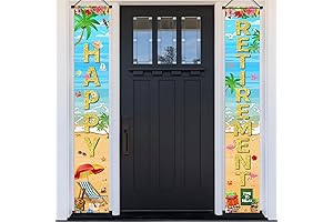 Retirement Party Decorations, Luau Happy Retirement Door Banner
