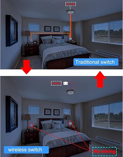 Miniatura 6 de GLOBEBEEC - Interruptor de control remoto inalámbrico, interruptor de control remoto autogenerable, interruptor de control de pared, interruptores