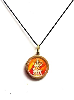 ASTROGHAR Shree Kaal Bhairav Yantra Brass Pendant for Men & Women