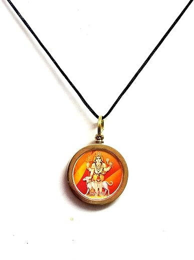 ASTROGHAR Shree Kaal Bhairav Yantra Brass Pendant For Men &amp; Women