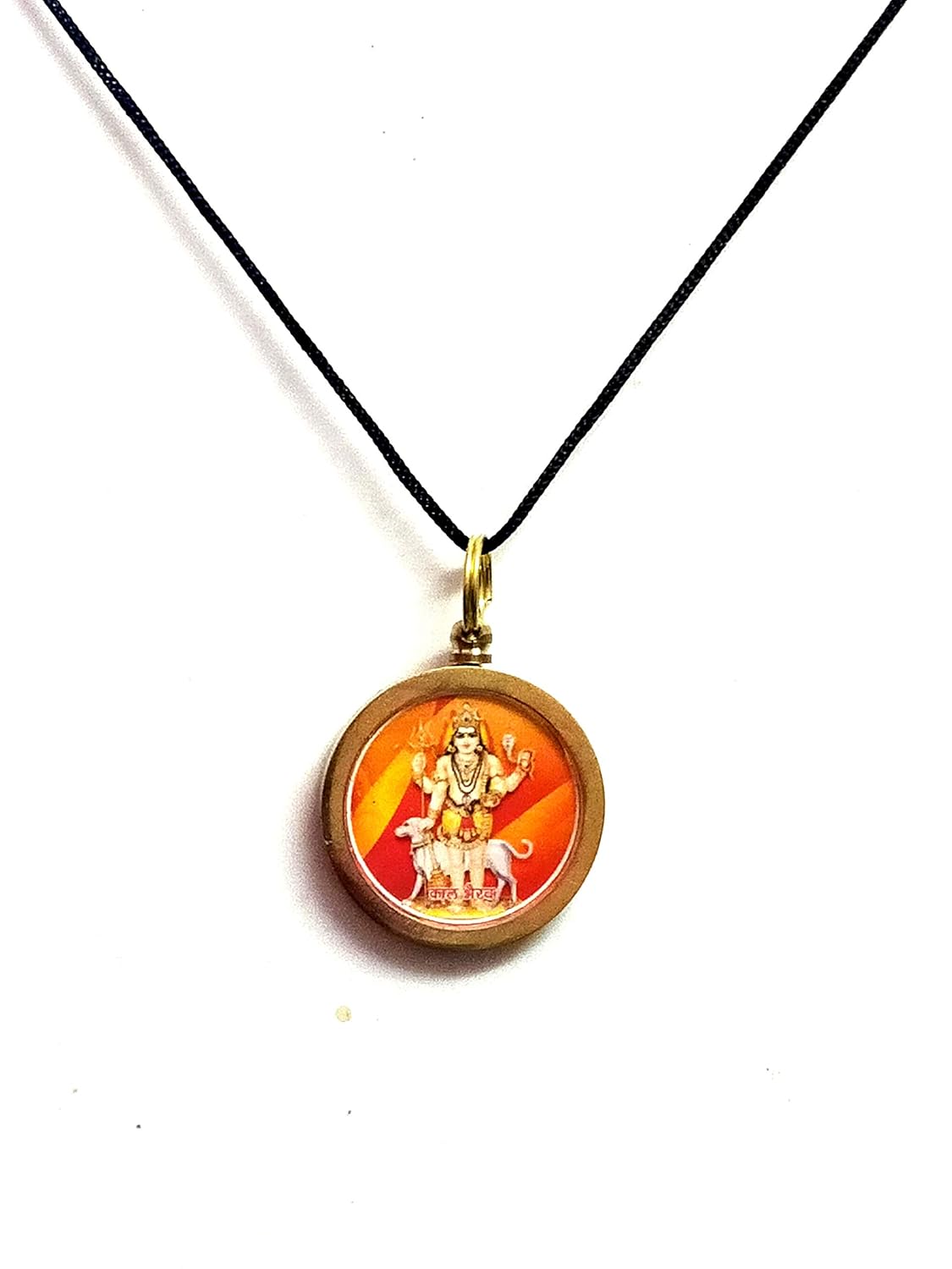 ASTROGHAR Shree Kaal Bhairav Yantra Brass Pendant For Men &amp; Women