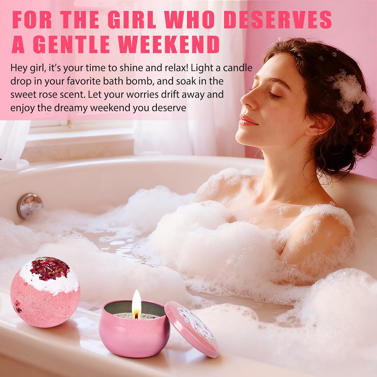 Small Gifts for Women, with 12oz Insulated Mug, Spa Headband for Washing Face Set, Socks & Candle, Thoughtful Birthday Gift for Women, Teenge Girls or Best Friend - Image 4