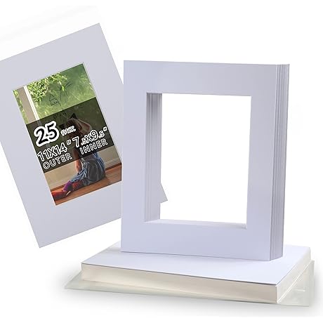11x14 Picture Mat with Backing and Sleeves, 25-Pack: Preserve Your Precious Memories