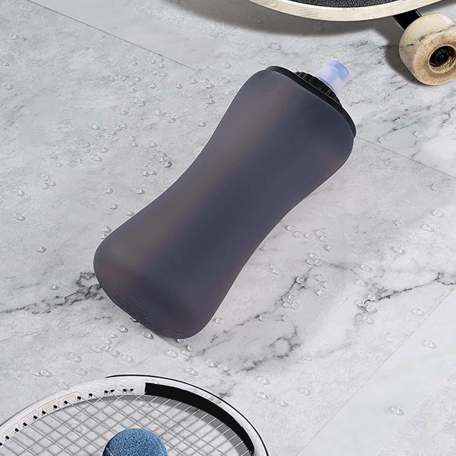 collapsibl-e Water Bottle, 350ml Foldable Silicone Bottle For Running image 3