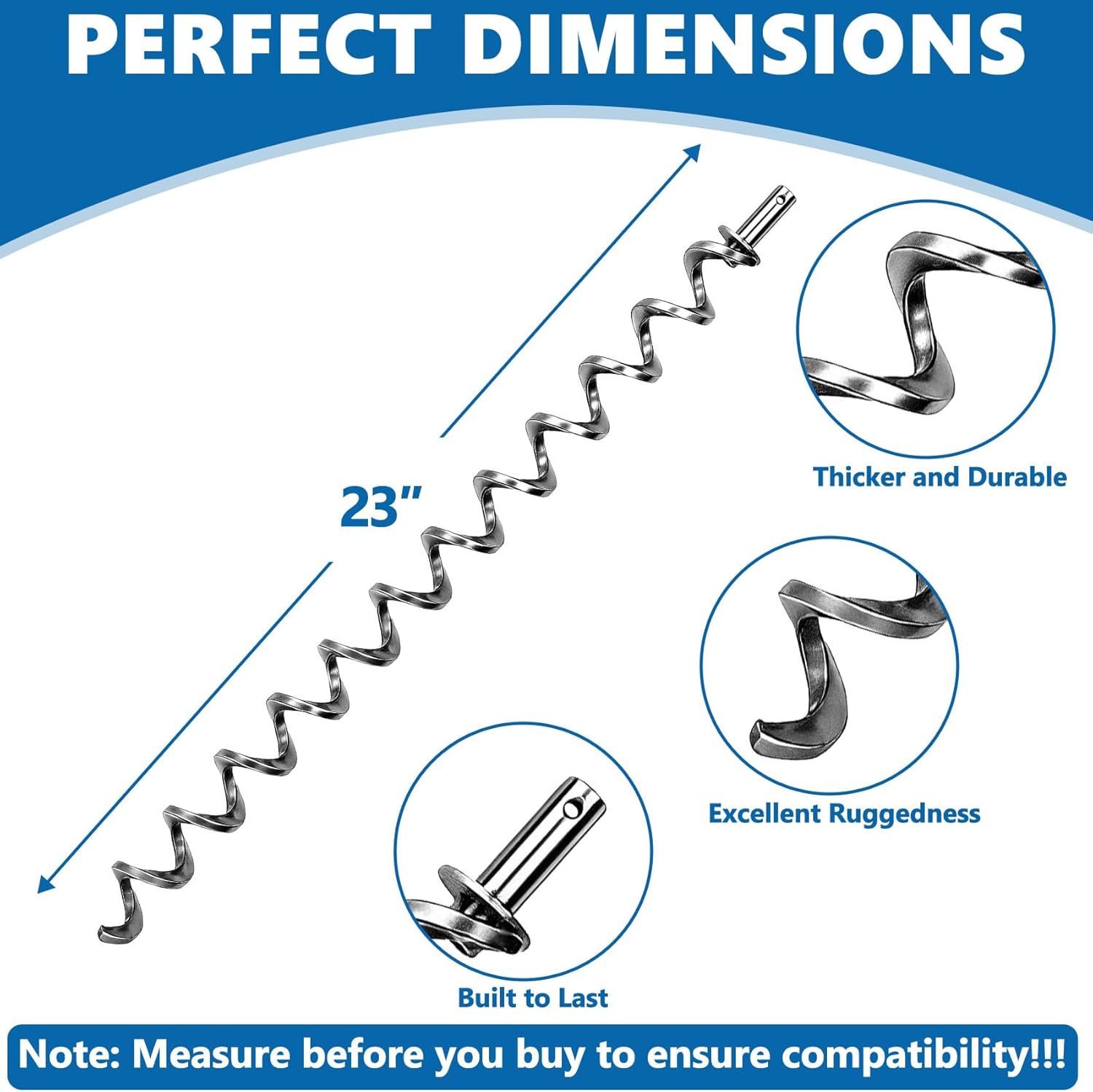 SafBbcue 23 Inch Auger Repair Kit for Traeger Pro Series 34, Shaft & Bushing Stops Jamming - Pellet Grill Replacement Parts for Traeger Grill Accessories