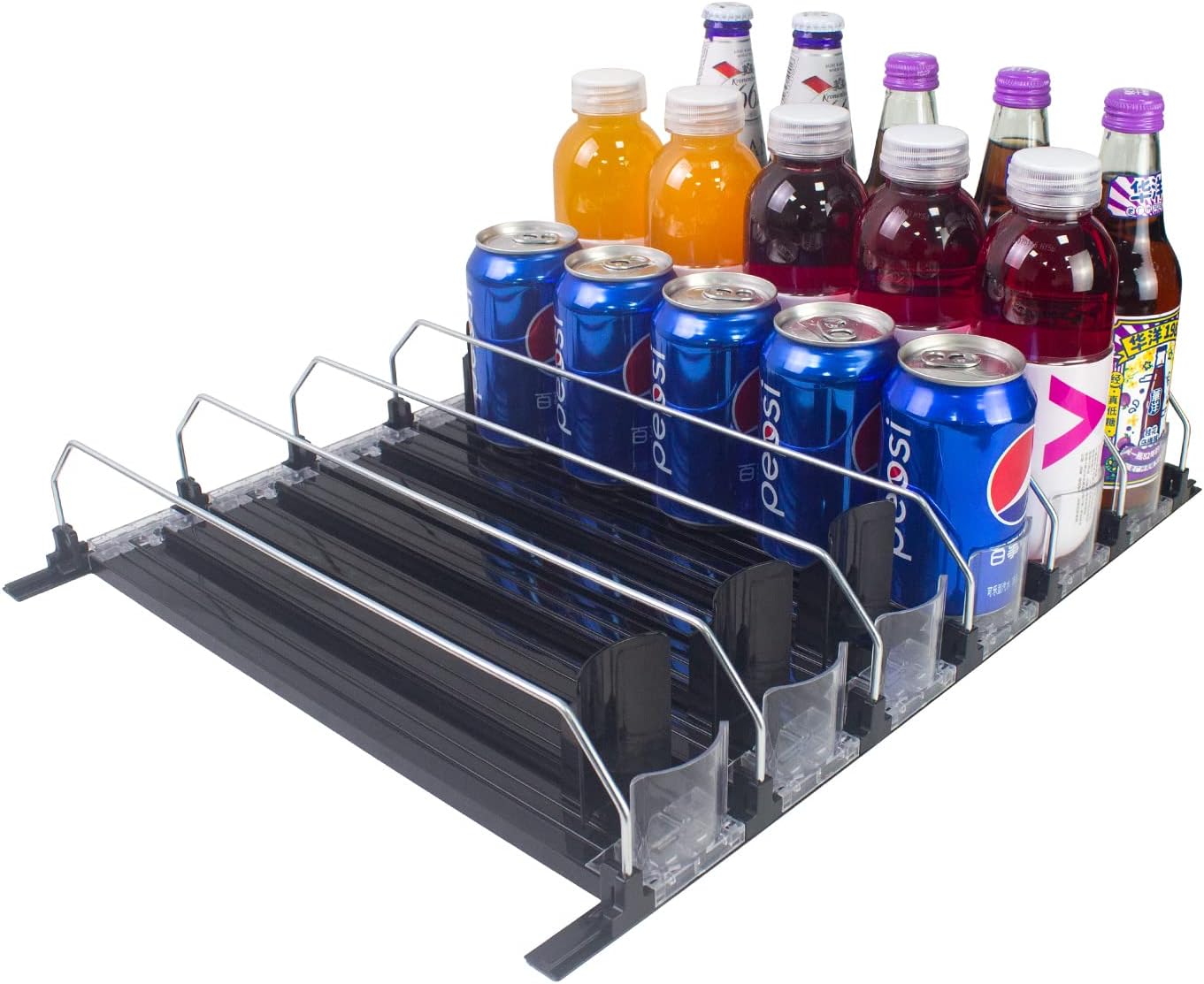Drink Organizer for Fridge, Automatic Pusher Glide Soda Can