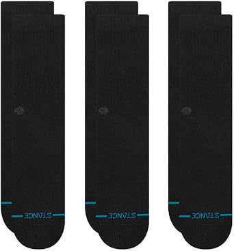 Stance Icon Classic Casual Crew Socks 3-Pack, Cotton Blend and Cushioning Arch Support