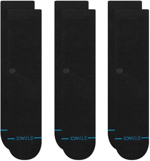 Stance Icon Classic Casual Crew Socks 3-Pack, Cotton Blend and Cushioning Arch Support