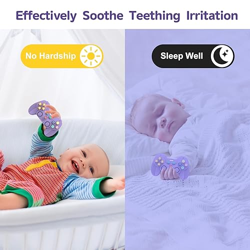 Miniatura 4 de Paquete de 1 mordedores de silicona para niños de 6 a 12 meses, juguetes de dentición para niños de 0 a 6 meses, mordedor remoto para bebés,