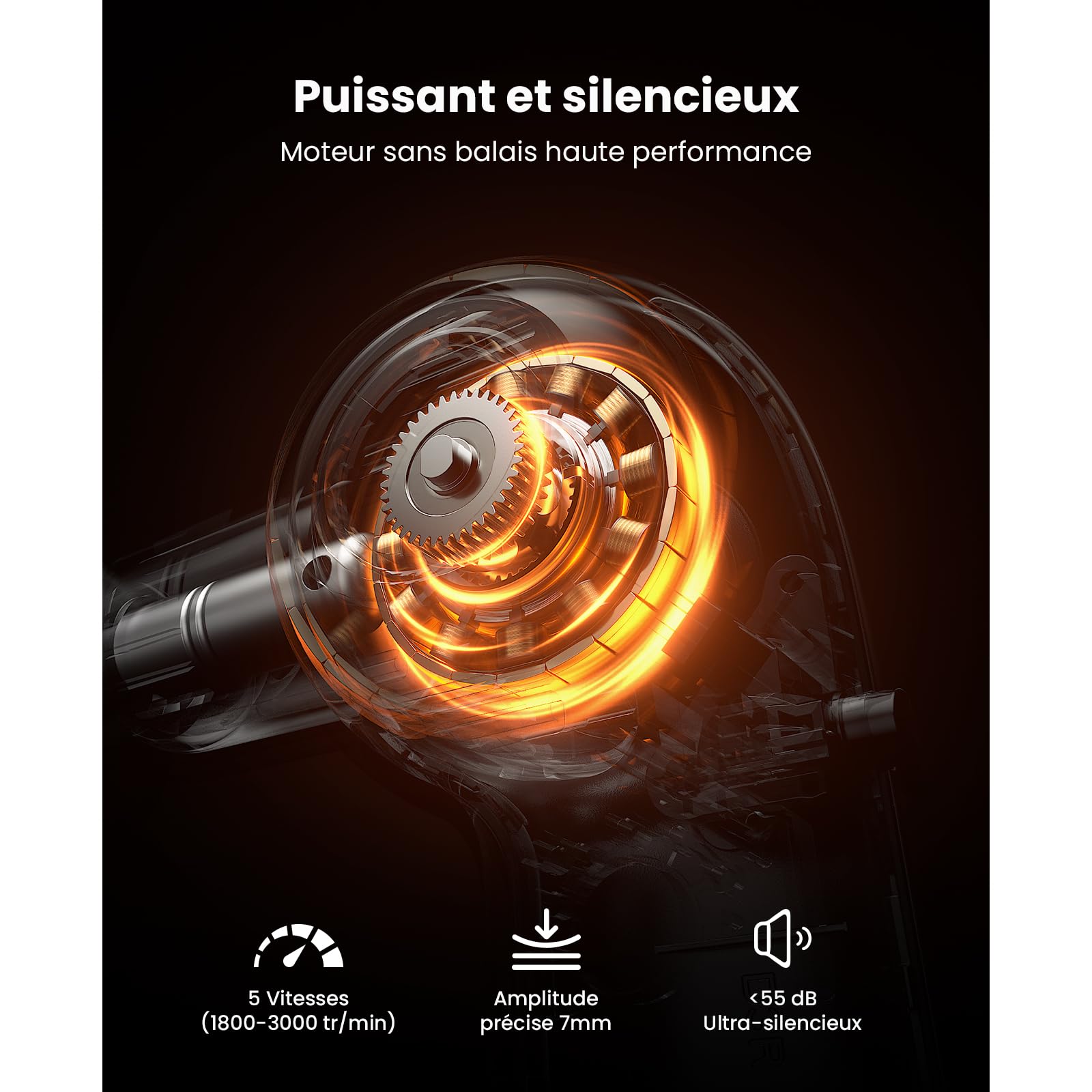 BOB AND BRAD Pistolet de Massage Musculaire avec Chaleur Infrarouge | Masseur de Dos 2 en 1 avec Poignée d'Extension, Mini Portable, Moteur sans Balais, Type-C, Cadeau Hommes et Femmes
