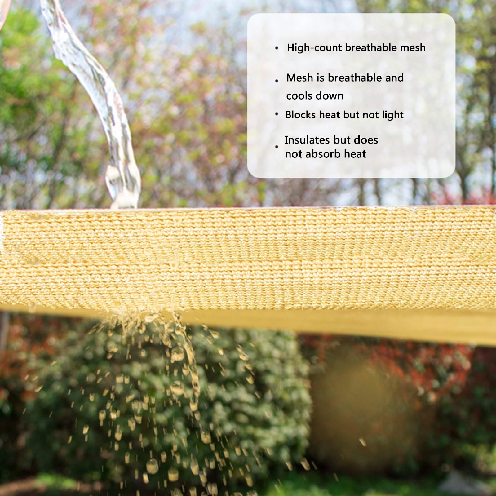 Ausziehbares Wellen-Sonnensegel, flexible U-Form, Baldachin für Außenbereich, Terrasse, Pergola und Garten, Beige, 1,8 m x 4 m Garten