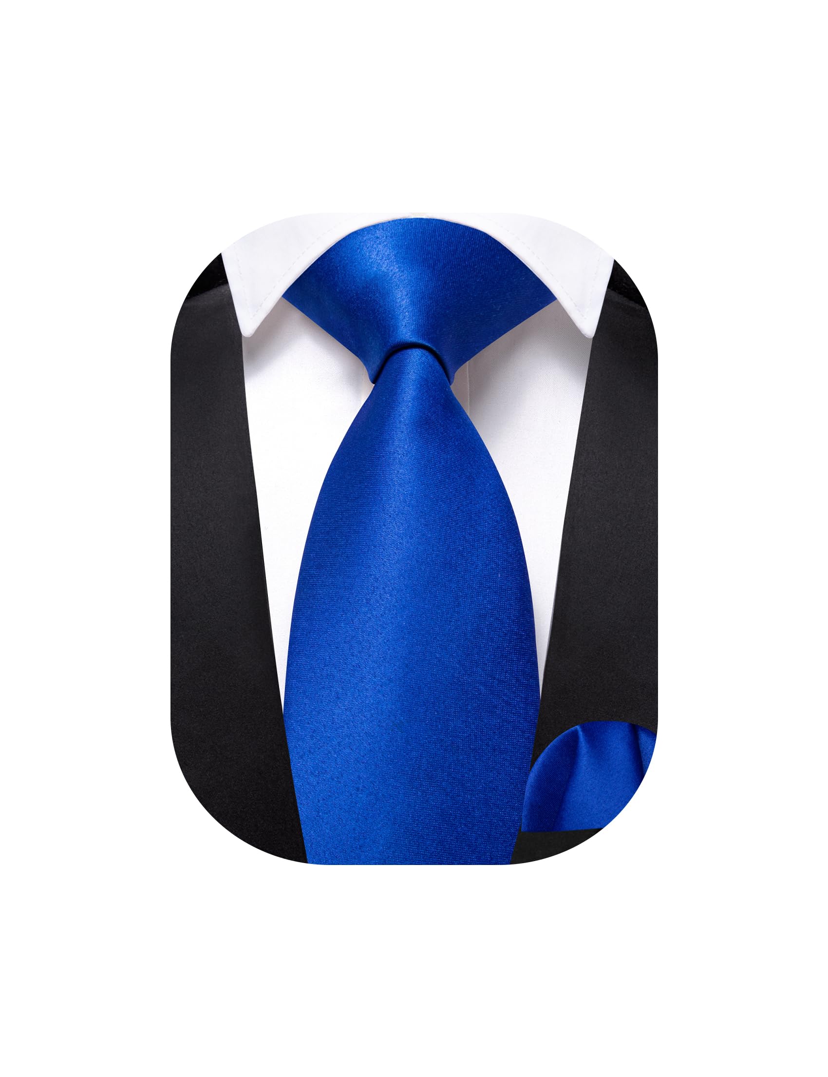 Barry.Wang Boys Ties Pre-Tied Satin Solid Color Kids Tie Pocket Square Set Adjustable Formal Necktie Graduation School