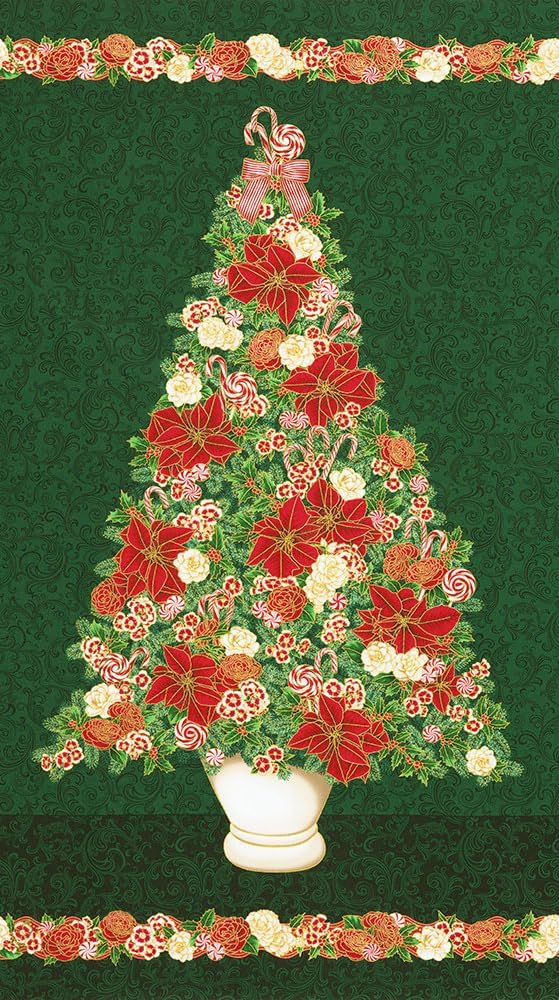 Holiday Flourish Peppermint Twist Pine 20 Fat Quarters 1 Panel Robert Kaufman Fabrics FQ-2212-21