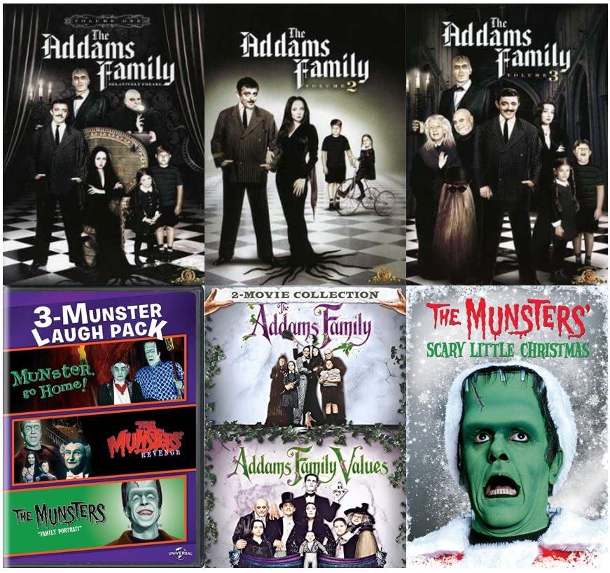 The Addams Family - The Complete Series 1,2 & 3 + The Addams Family 1 & 2 /Addams Family Values/ Munster, Go Home! / The Munsters' Revenge / The Munsters: Family Portrait & Scary Little Christmas [DVD] Region 1