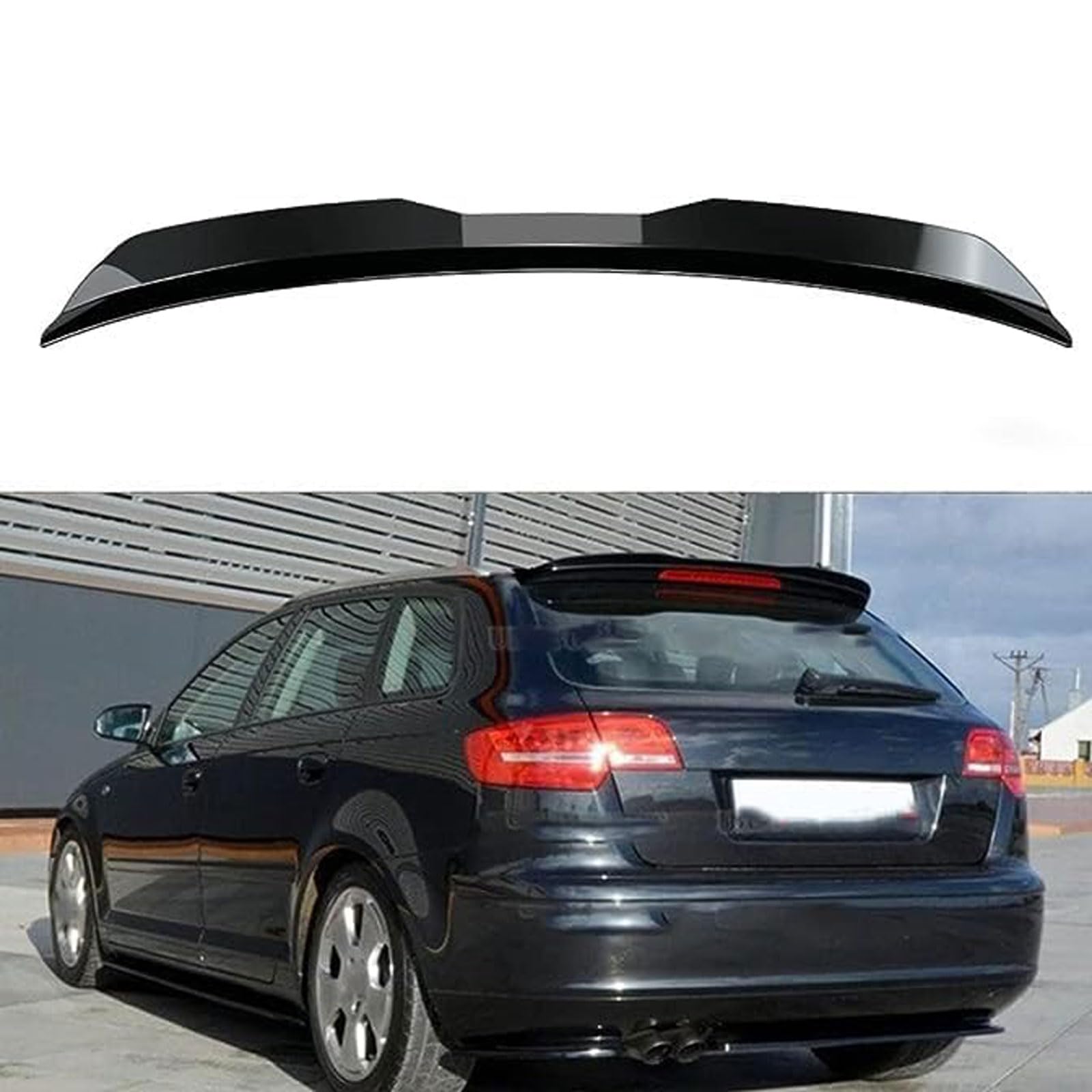 Aileron Arrière pour Audi A3 Sportback 8P 2004-2010, 2011, 2012, 2013, Noir, Voiture Becquet Arrière Accessoire Voiture, Autocollant