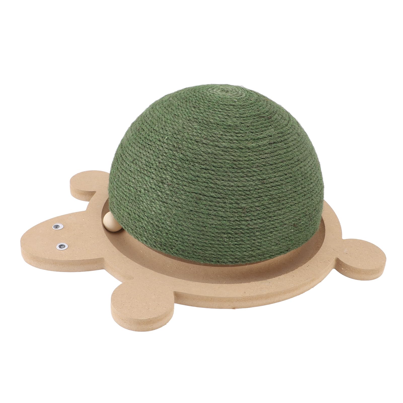Juguete para Gatos, Pelota de Sisal para Gatos Pequeños y Medianos, Juguete Interactivo, Pelota para Gatos con Pista de Rodillos y Base de Madera para Gatos de Interior