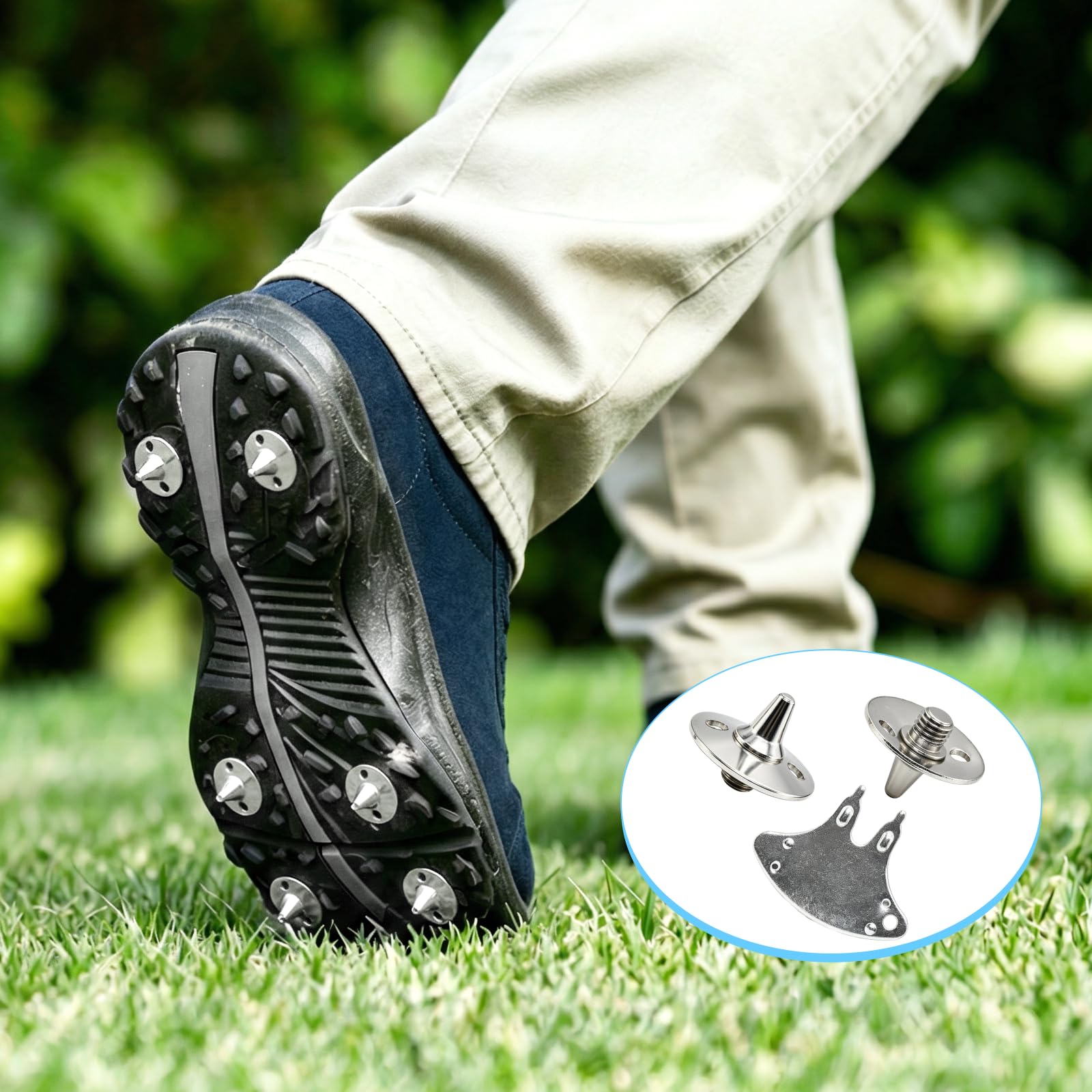 22 punte da cricket in metallo, di ricambio, con chiave inglese, per scarpe da calcio, scarpe da golf, tacchetti da rugby