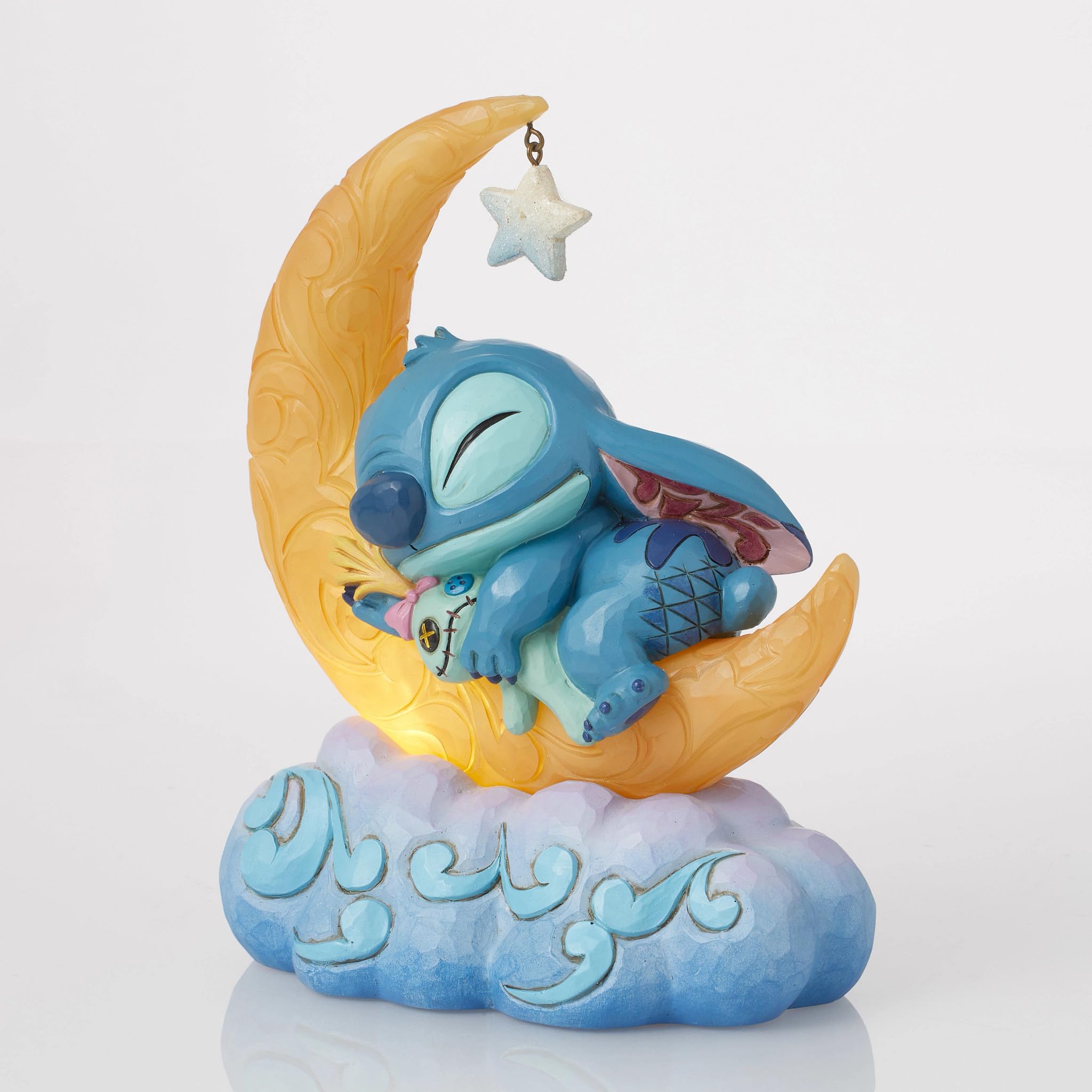Disney Traditions Figurine de Lune Lumineuse Stitch and Scrump on