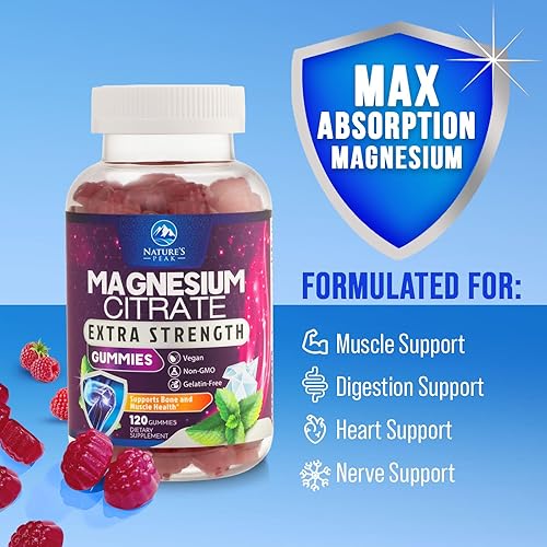 Miniatura 3 de Gomitas de magnesio  Suplemento de citrato de magnesio de alta absorción para apoyo relajante para adultos y niños  Gomitas de magnesio calmantes