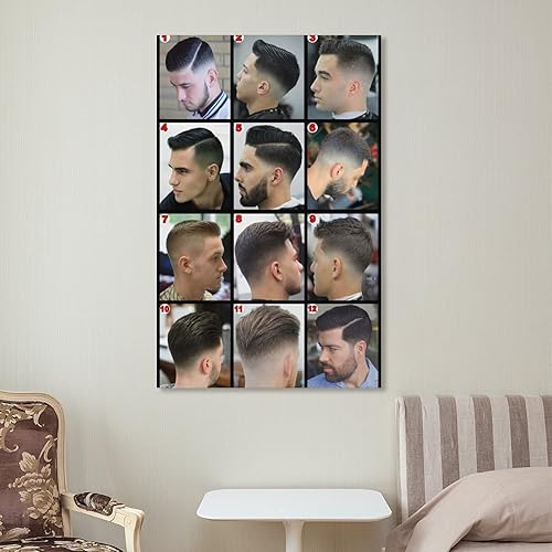 Miniatura 7 de Rucatto Póster de guía de peinado de peluquería para hombre, póster de pintura en lienzo, cuadros e impresiones artísticas de pared para sala de