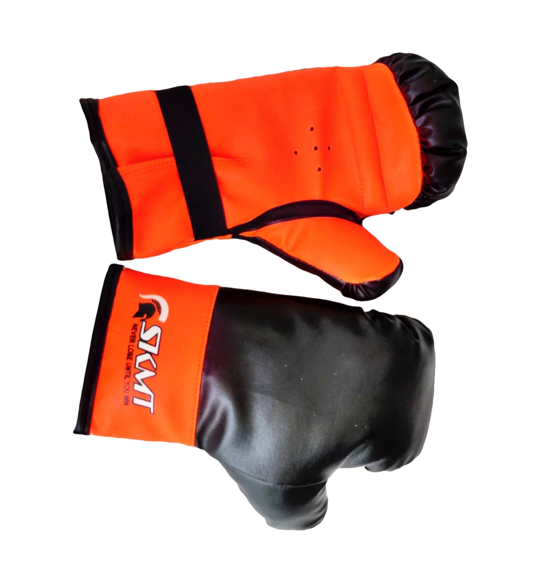 SKMT Kids Boxing kit (Punching Bag, Gloves and Headgear, Age 2-8 Years) (Fluro Orange)
