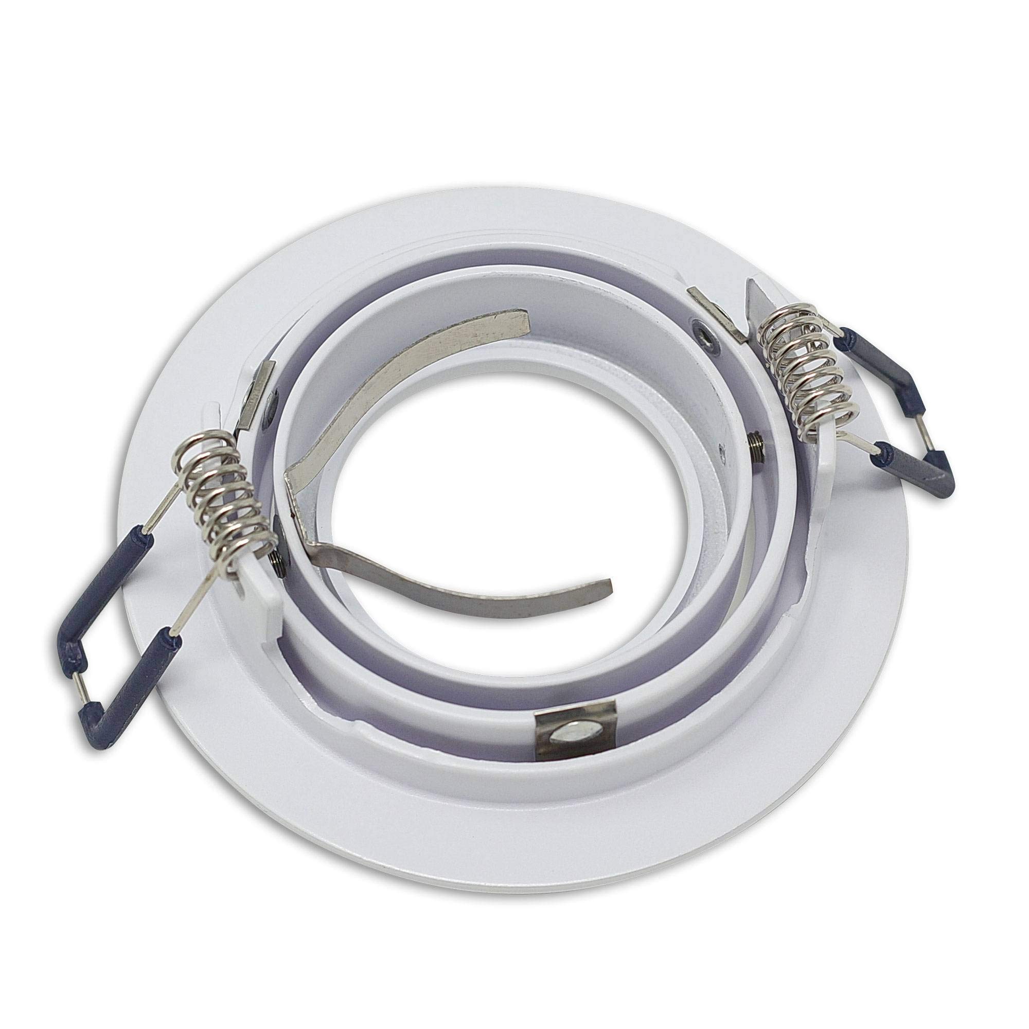 Canless Faretto Da Incasso Orientabile LED 8W - 5 CCT Selezionabili (2700K-5000K) - Dimmerabile, 7,6cm, Bianco - Confezione Da 6