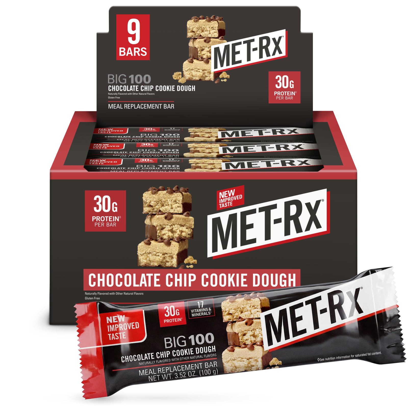 Amazon.com: MET-Rx Big 100 Colossal Protein Bars, Chocolate Chip