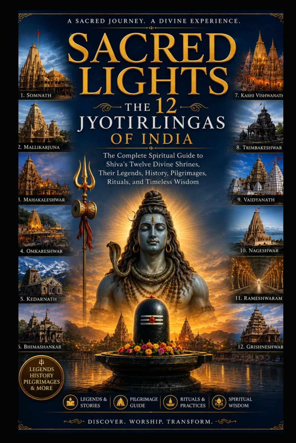 Sacred Lights: The 12 Jyotirlingas of India: The Complete Spiritual Guide to Shiva's Twelve Divine Shrines, Their Legends, History, Pilgrimages, Rituals, and Timeless Wisdom