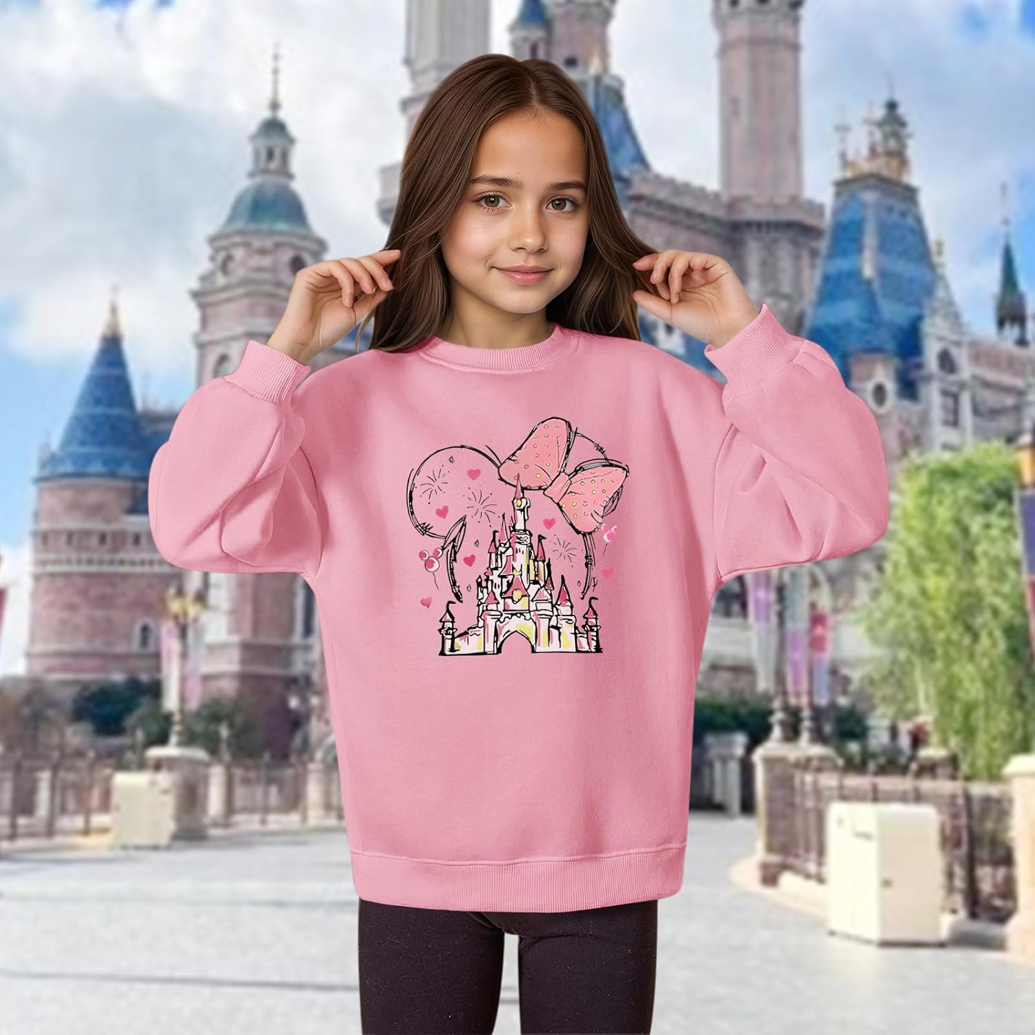Magic Kingdom Sweatshirts for Girls Magical Castle Graphic Long Sleeve Shirt Kids Toddler Vacation Pullover Cute Top - Image 3