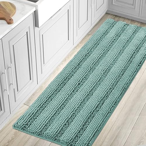 Miniatura 151 de H.VERSAILTEX Alfombras de baño antideslizantes extragruesas de felpilla a rayas 24" x 36" Absorbentes, antideslizantes, suaves, esponjosas