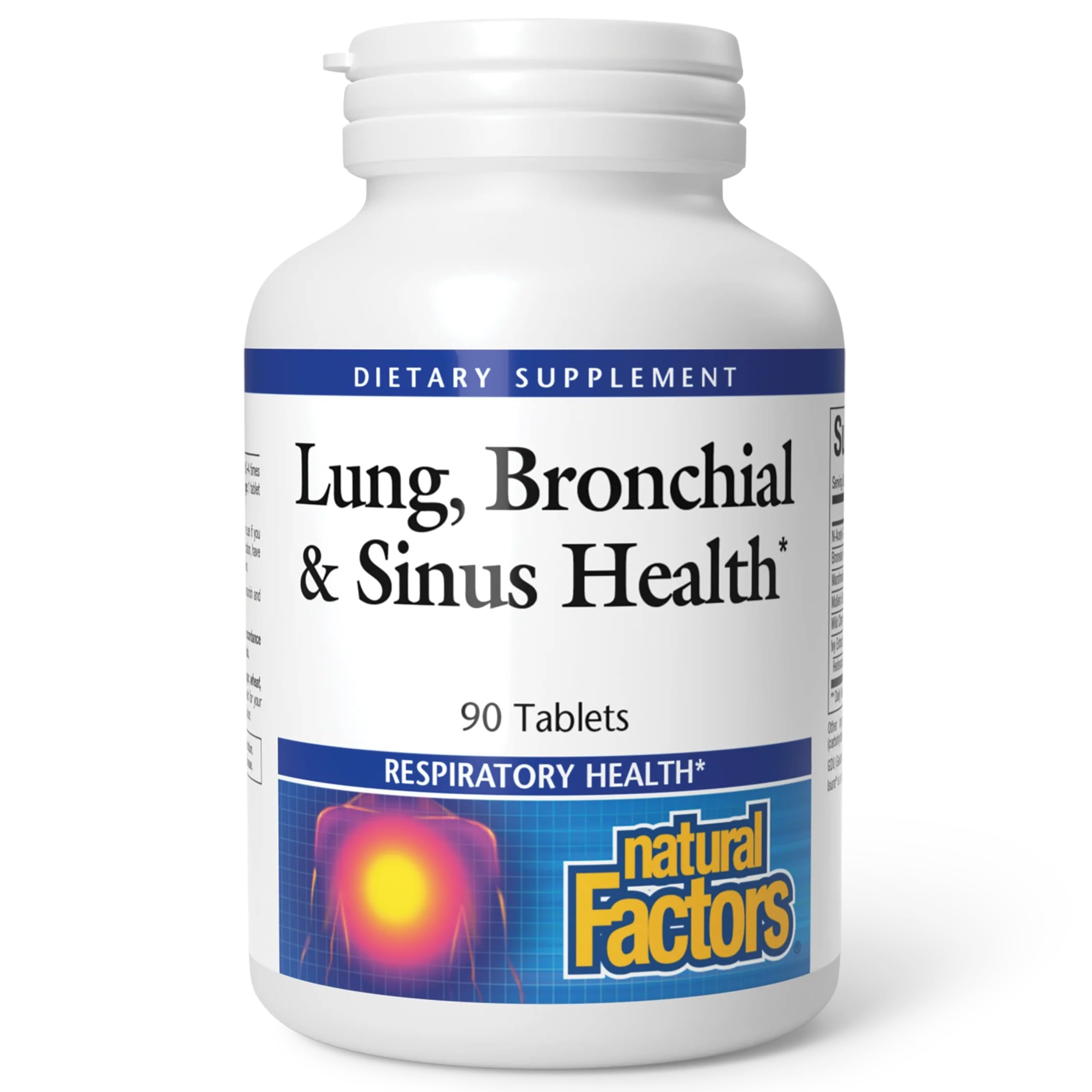 Lung, Bronchial & Sinus Health - Respiratory Health Supplement - Supports Lung & Sinus Health - Supports Healthy Lung Tissue & Mucus Consistency - 90 Tablets (90 Servings)