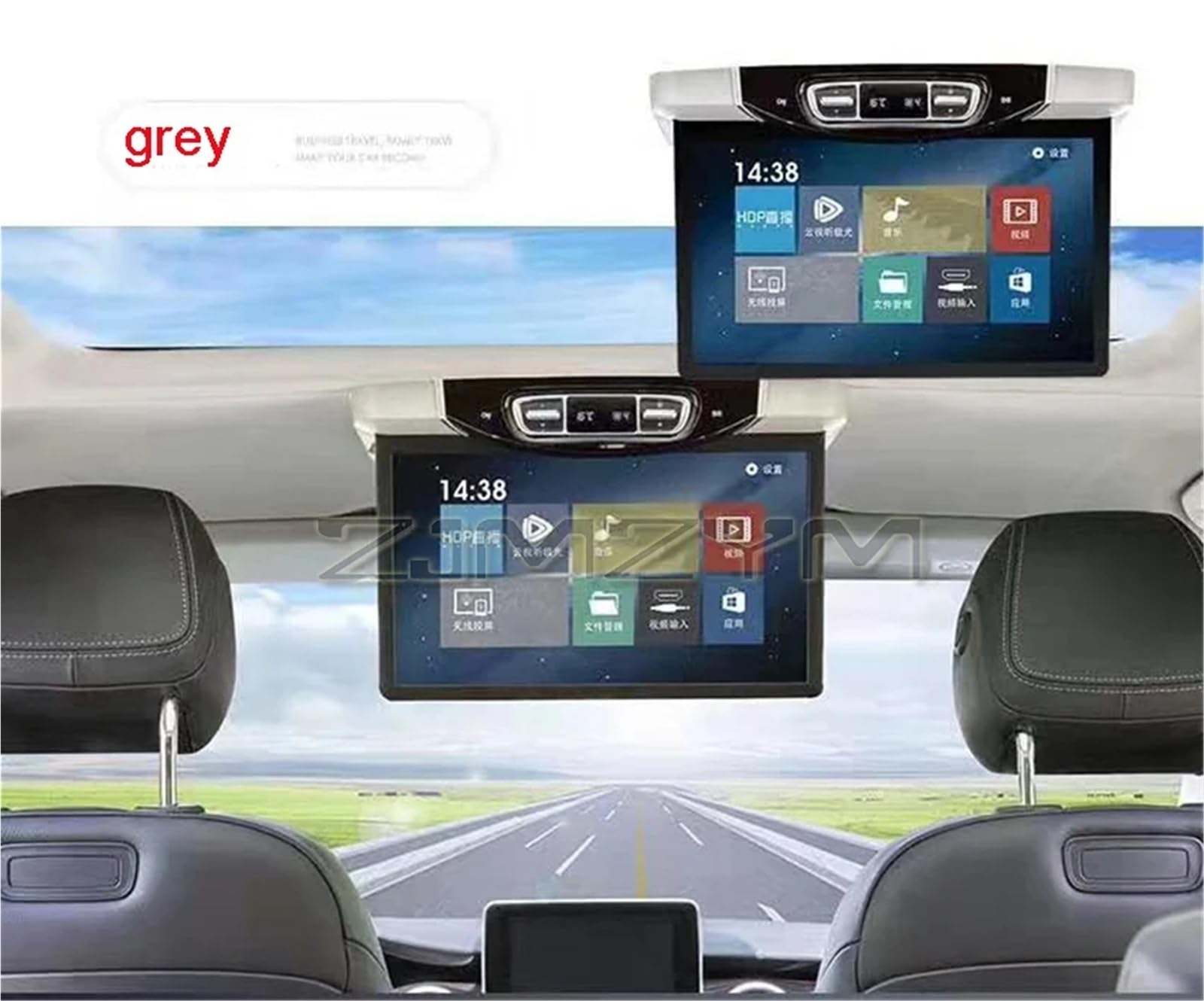 For Ceiling Mounted TV IPS Display Screen Car High-definition Screen With Bluetooth FM Emission