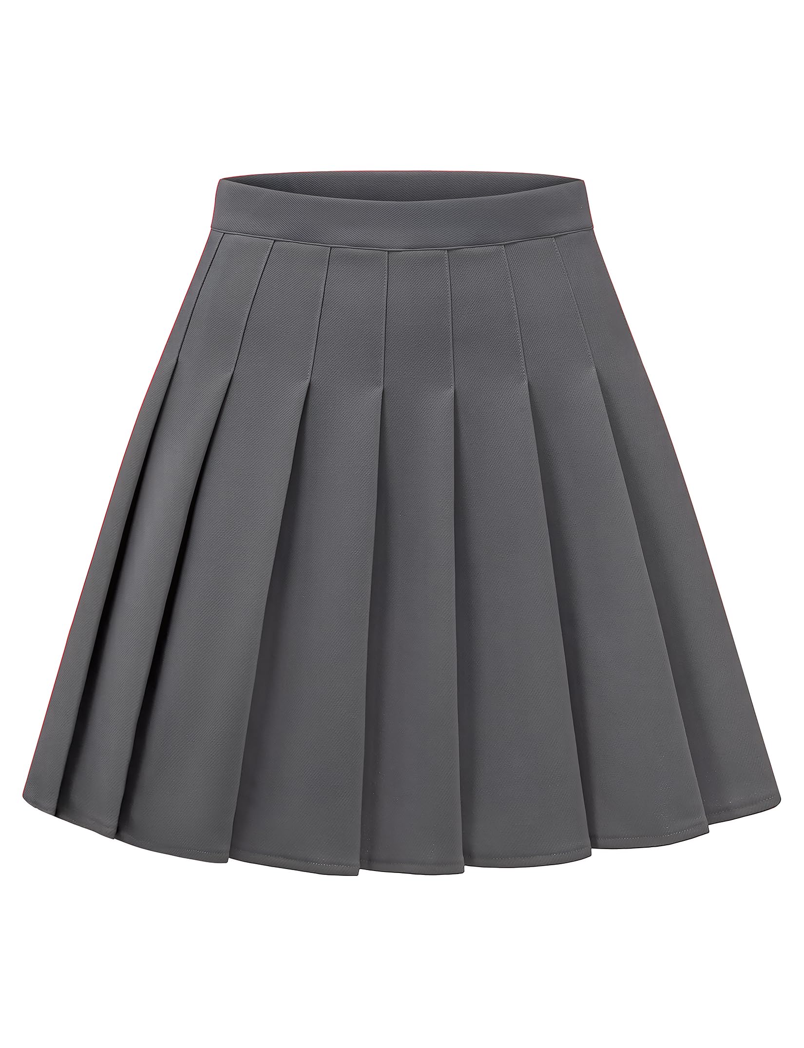 Shestellar Women's High-Waisted Pleated A-Line Mini Tennis Skater Skirt