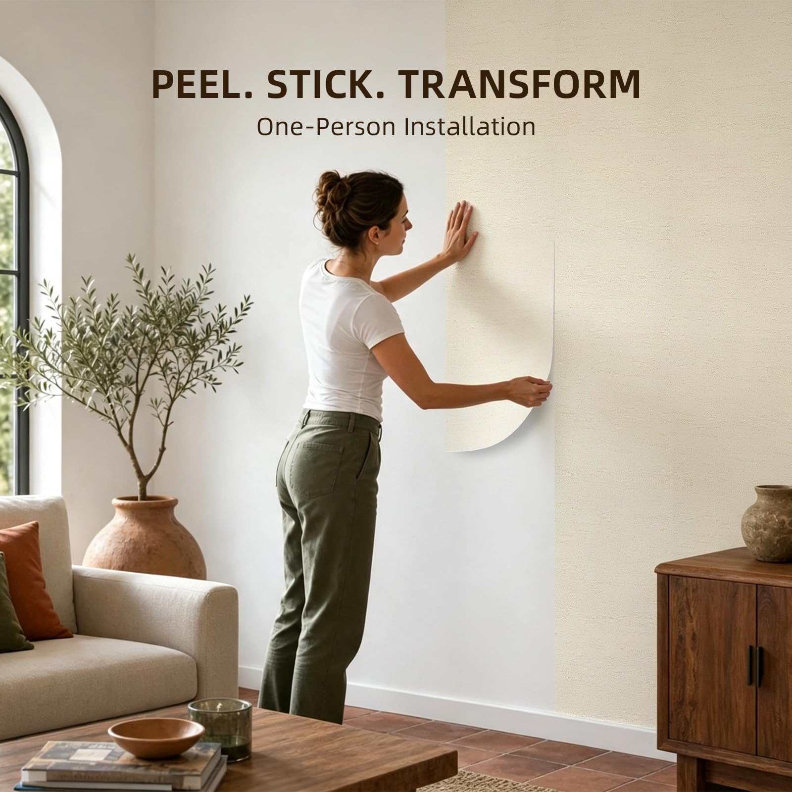 WADILE Paneles de pared de hormigón para despegar y pegar, 30 cm x 59,9 cm, revestimiento de pared de cemento sintético de PVC para decoración de paredes interiores, paneles de pared flexibles