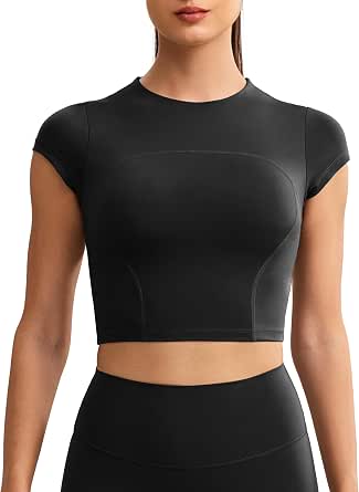 ENERBLOOM Workout Crop Top for Women with Removable Bra